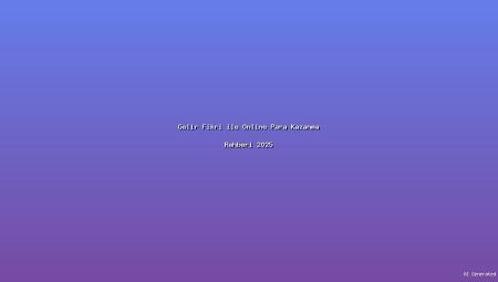 Gelir Fikri ile Online Para Kazanma Rehberi 2025